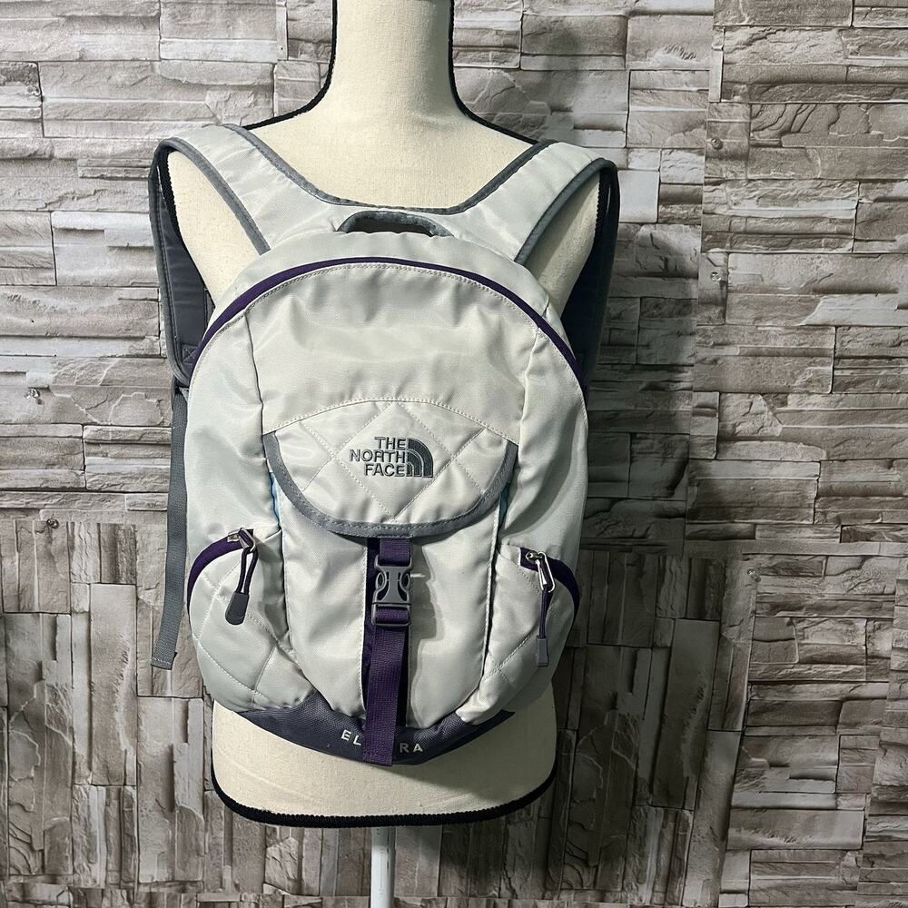The North Face Electra Backpack Small Cream Purple Grey Daypack Slim